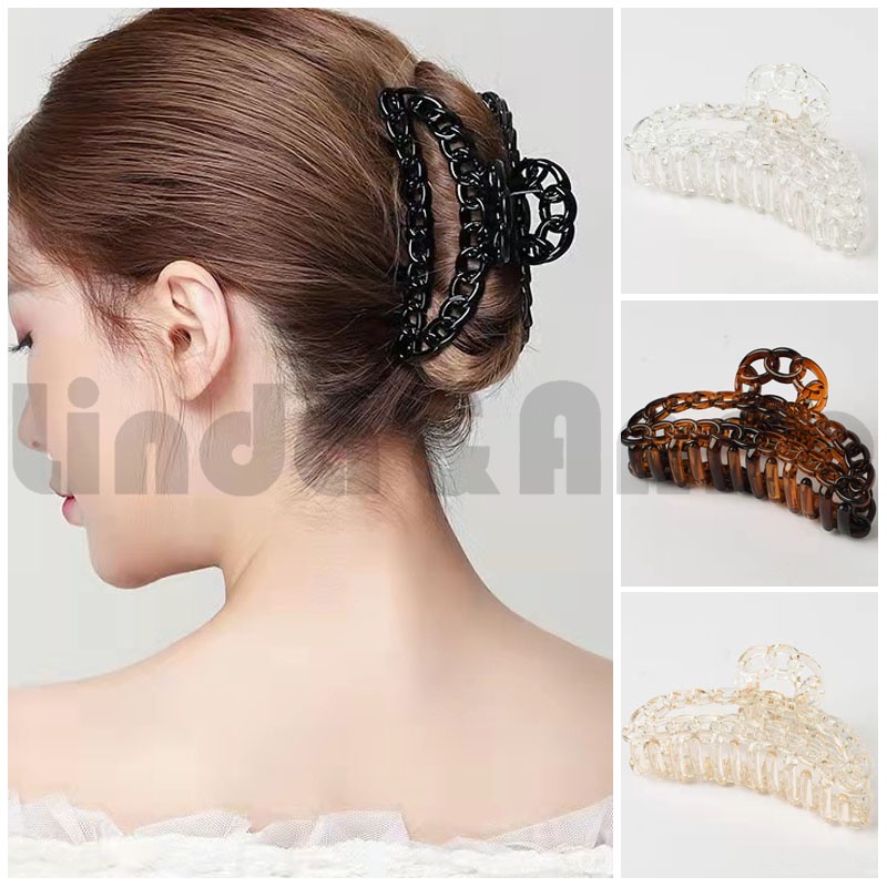 Jepit Rambut Bolong Transparan Gaya Korea - Jedai Salon Retro Import