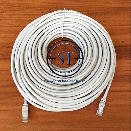 Kabel LAN CAT5E + RJ45 @25M Router Wifi Wireless Access Point Network Modem Outdoor Indoor Perpanjangan Cable Ekstender Cat