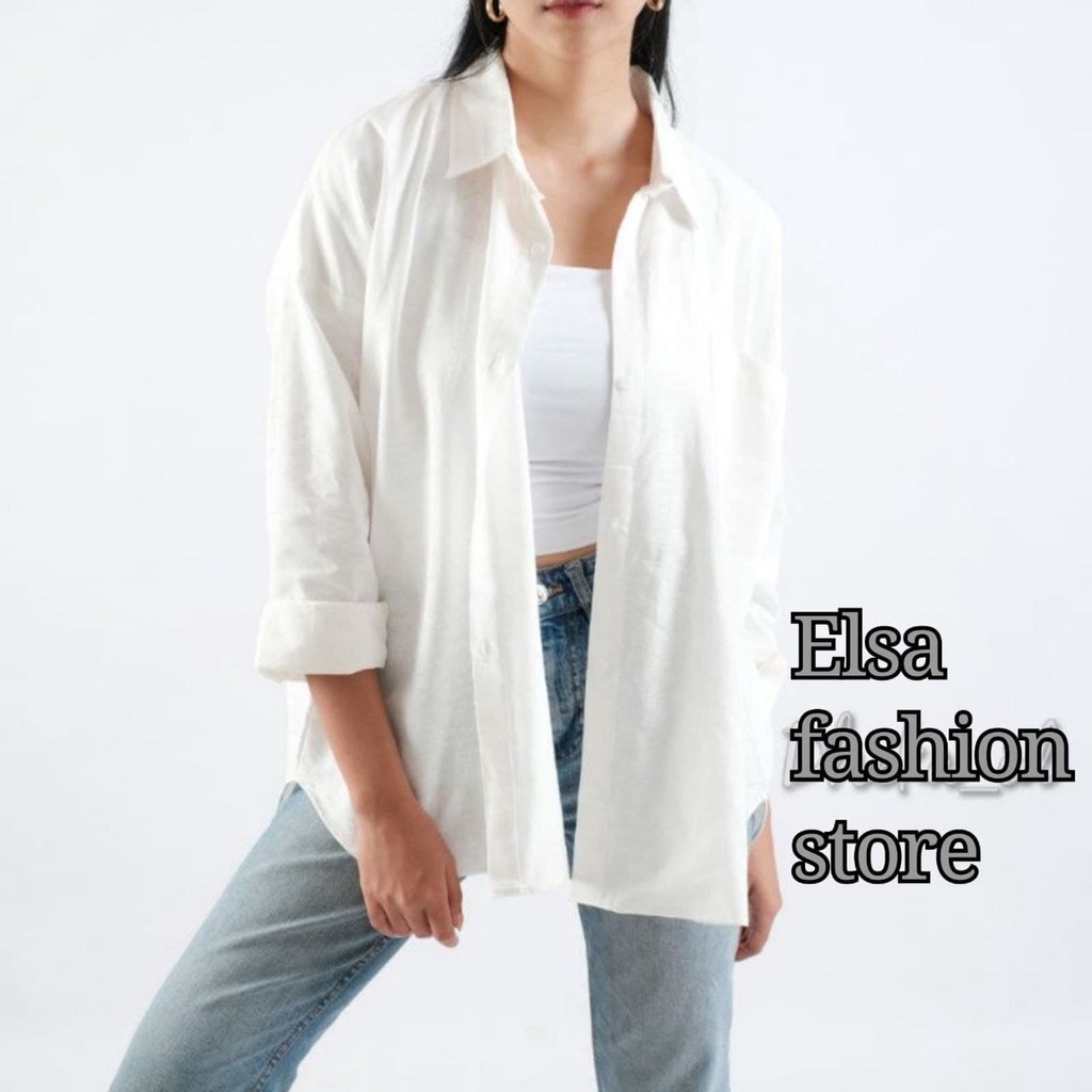 KEMEJA OVERSIZE LINEN WANITA - KALEA SHIRT