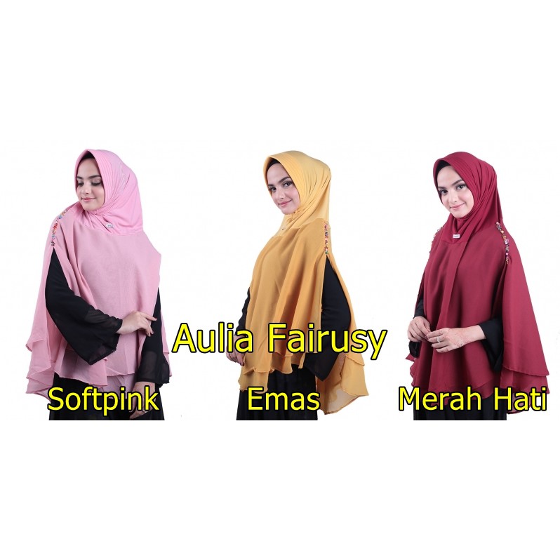 AULIA FAIRUSY / Jilbab Hijab Kerudung Bergo Pesta Instan Panjang Syari