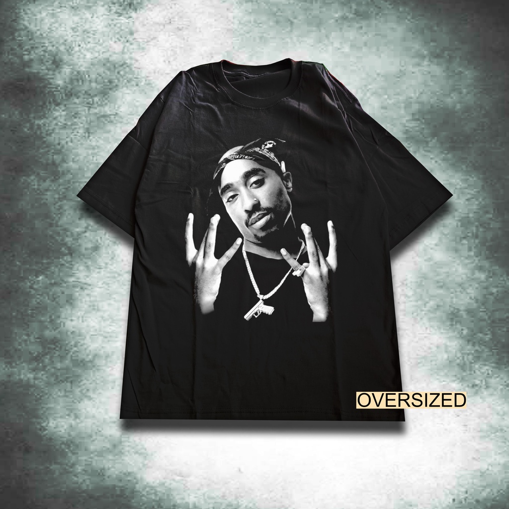 kaos oversize tupac style vintage t shirt