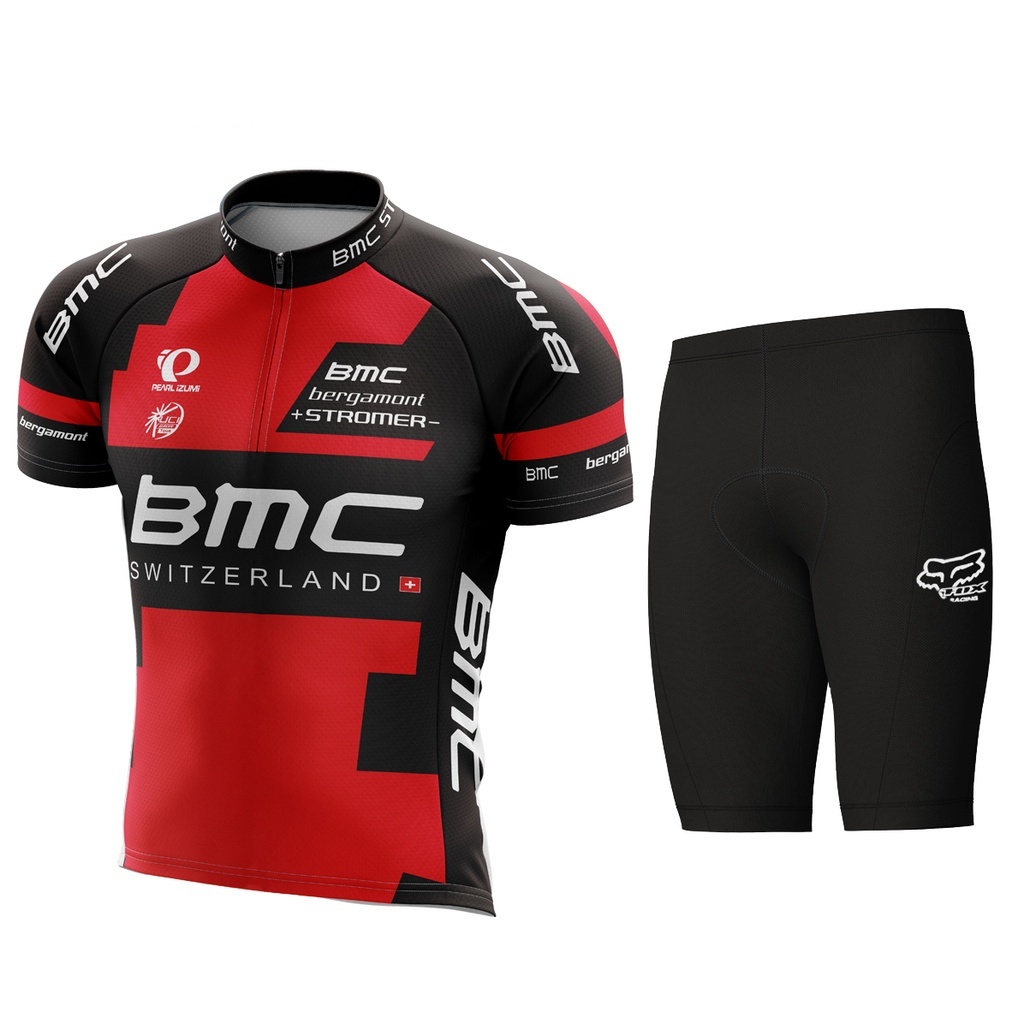 BIG PROMO Setelan Kaos Jersey Sepeda dan Celana Sepeda Set BMC MTB Roadbike Unisex
