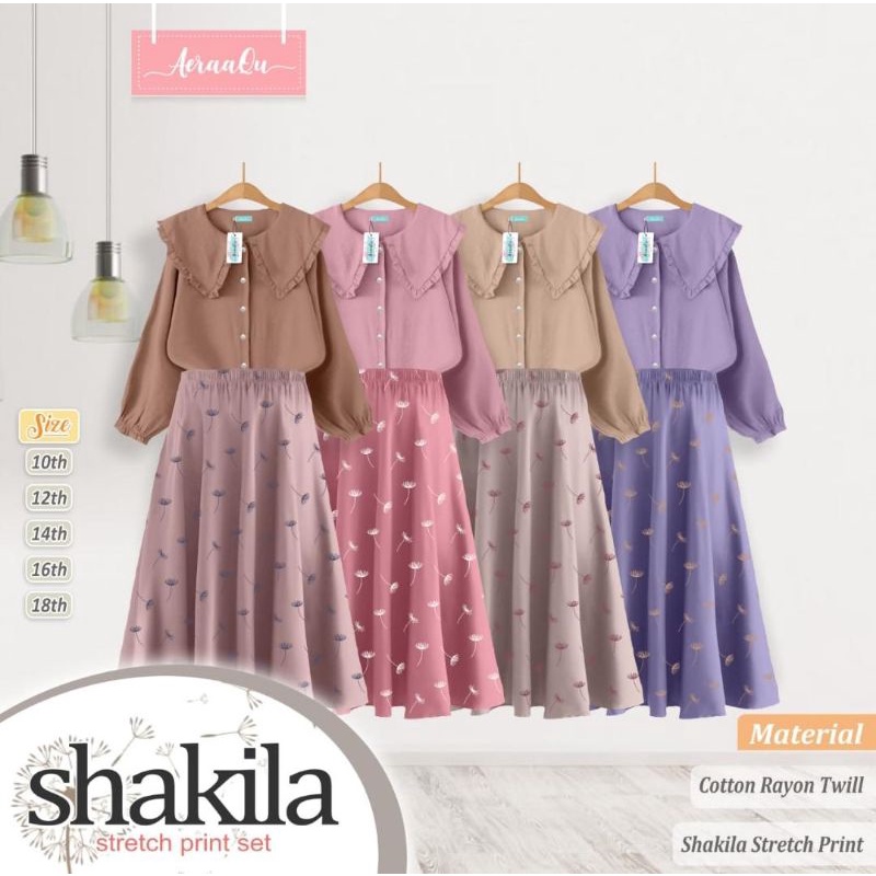 Setelan rok anak Shakila by aeraaqu warna ungu size 12