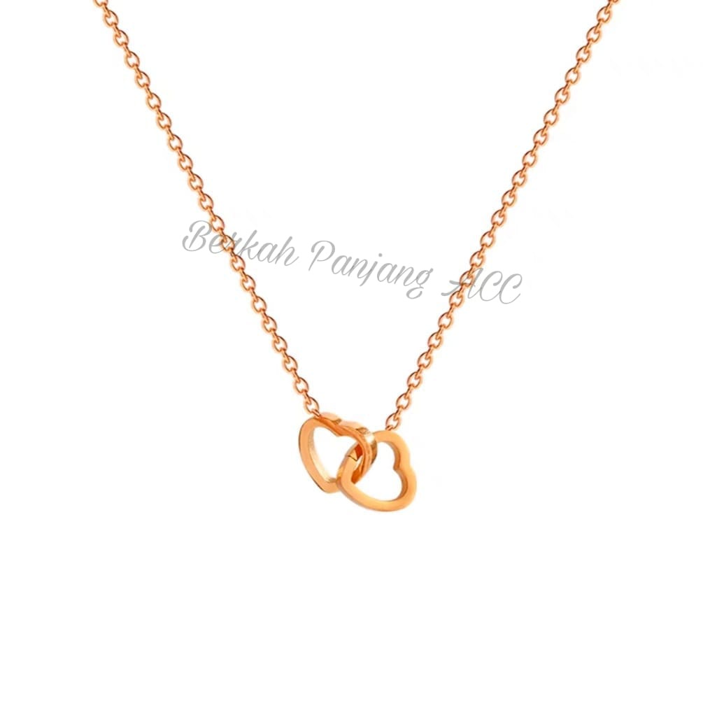KALUNG CINTA DUA SUCI TITANIUM perhiasan super berkelas fashion korea anti karat dan anti luntur