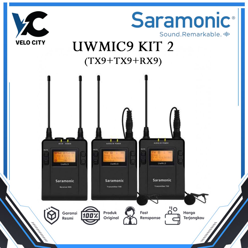 Saramonic UwMic9 Kit2 UHF Wireless Lavalier Microphone System
