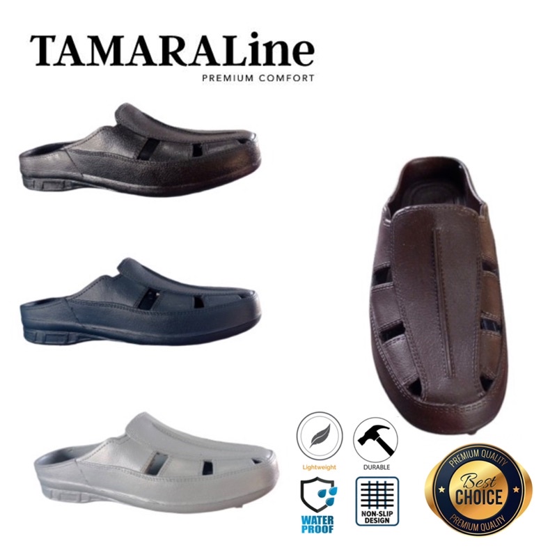 Sepatu Sandal Selop Slide Slip on Karet Pria Dewasa / Remaja - TAMARALINE 193 / Bahan Premium Lentur Empuk Ringan Kuat Anti Slip Anti Air / Model Casual Santai Rumah Kerja Outdoor Kamar Mandi  Murah Original