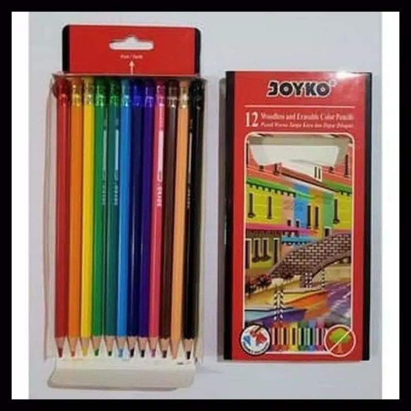 Pensil Warna Joyko Panjang 12 Warna Woodless-2
