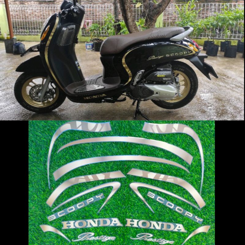 Striping transparan scoopy 2021 prestige gold stiker scoopy 2021
