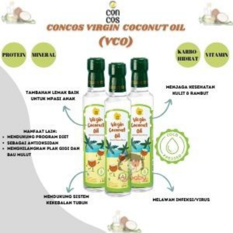 

CONCOS VCO 250ML Virgin Coconut Oil Untuk Anak Dan Bayi / Minyak Kelapa Murni 250ml