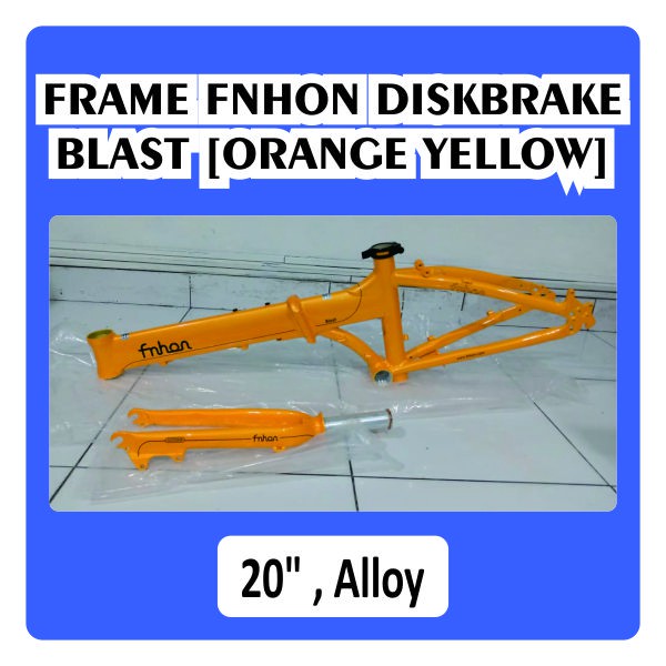 Frame Set FNHON BLAST Kuning Discbrake 20 inch New Db Sepeda Lipat Orange Yellow Alloy Disc brake