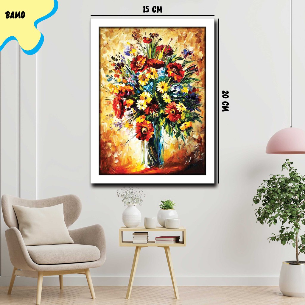 Pajangan Hiasan Dinding Lukisan Bunga Oil Painting Dekorasi Rumah Wall Decor  Poster Aesthetic