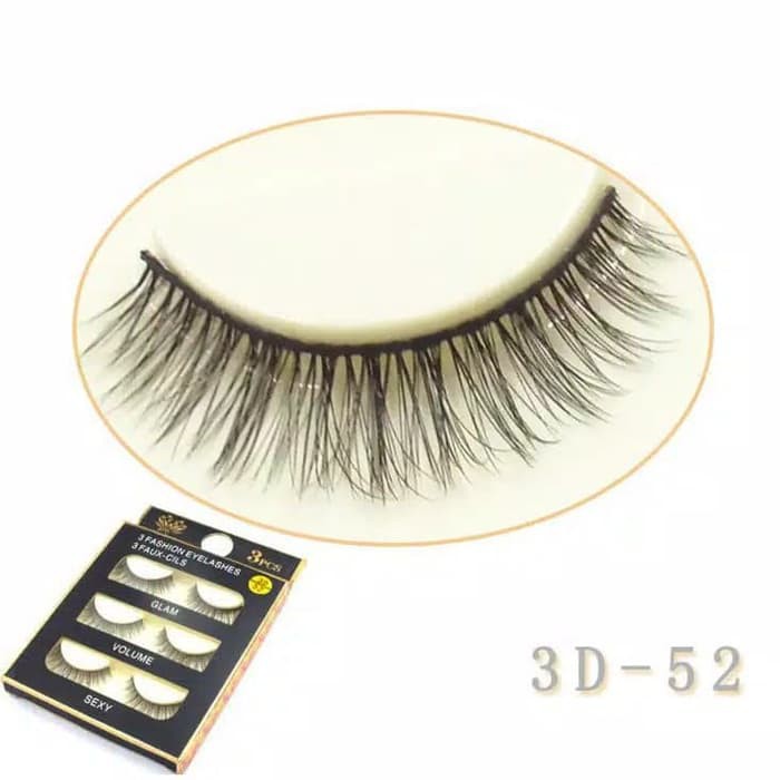 Bulu Mata Palsu 3D 3 Pasang Tebal Natural Lembut Panjang Eyelash Thick