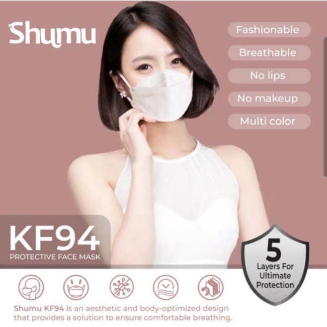 Masker Korea KF94 Shumu 5 Ply Warna Warni Izin Kemenkes  1 Pack isi 10Pcs