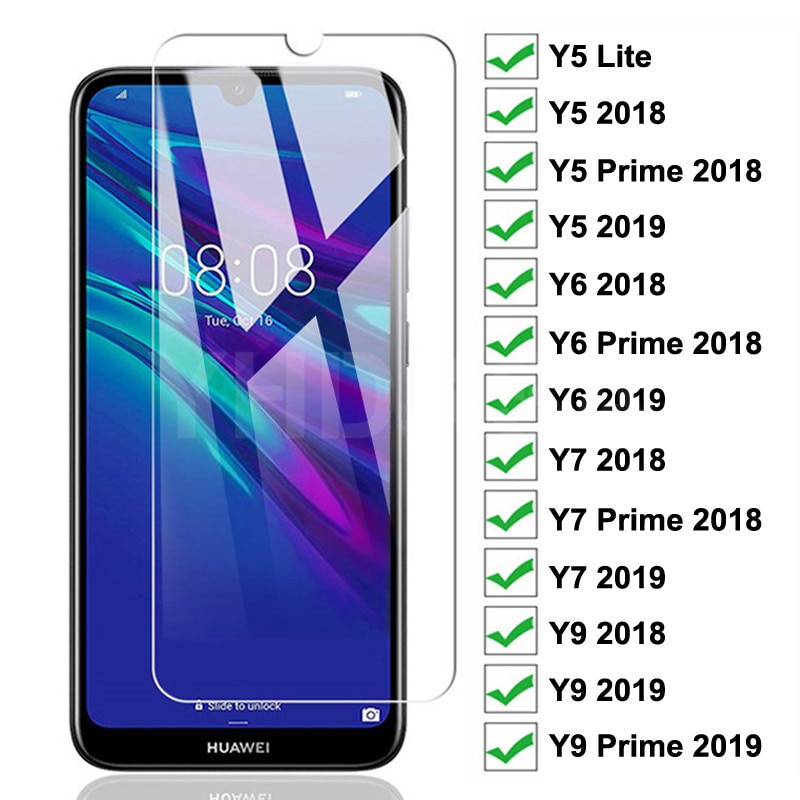 Pelindung Layar Tempered Glass 9h Untuk Huawei Y7 Y6 Y5 Prime 2018 2019 Y5 Lite Y9 2018 Prime 2019