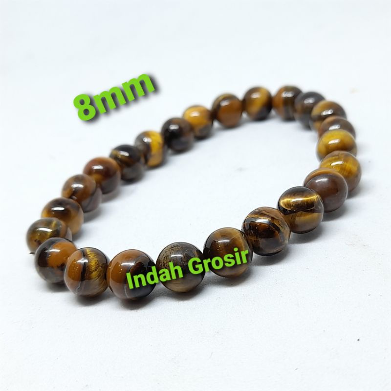 GELANG BATU TIGER AYE 8MM NATURAL