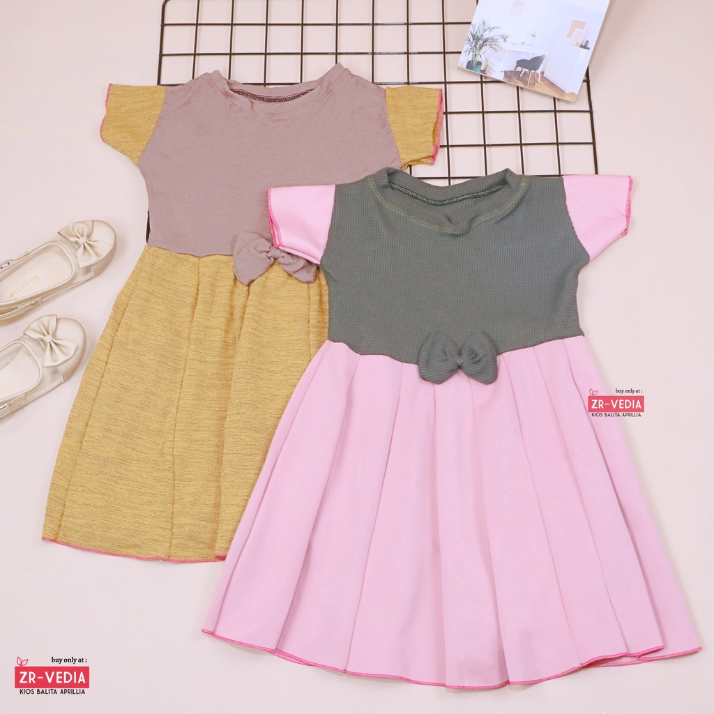 Dress Rossa LENGAN uk 5-6 Tahun / Dres Balita Anak Perempuan Cewek Baju Murah Casual Lucu Import