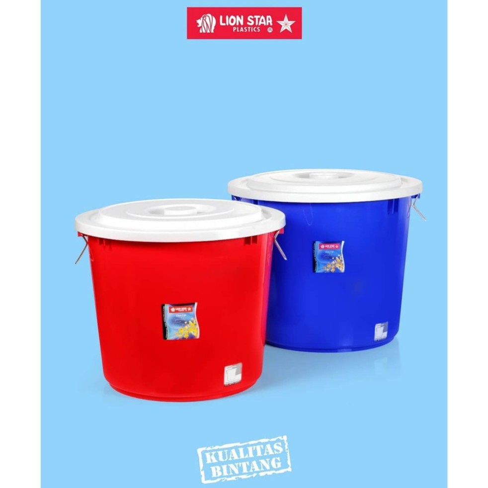 Ember Jumbo Ember Besar Dengan Tutup dan Gagang Lion Star 50 / 60 Ltr