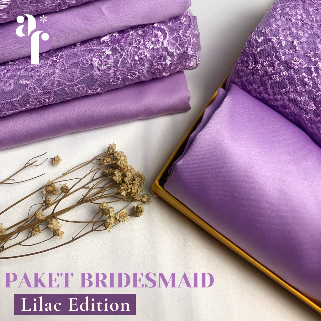 Paket Kain BRIDESMAID PREMIUM // Lamaran // Seragaman Keluarga // Wisuda Lengkap Satin Kebaya Brokat Warna Lilac