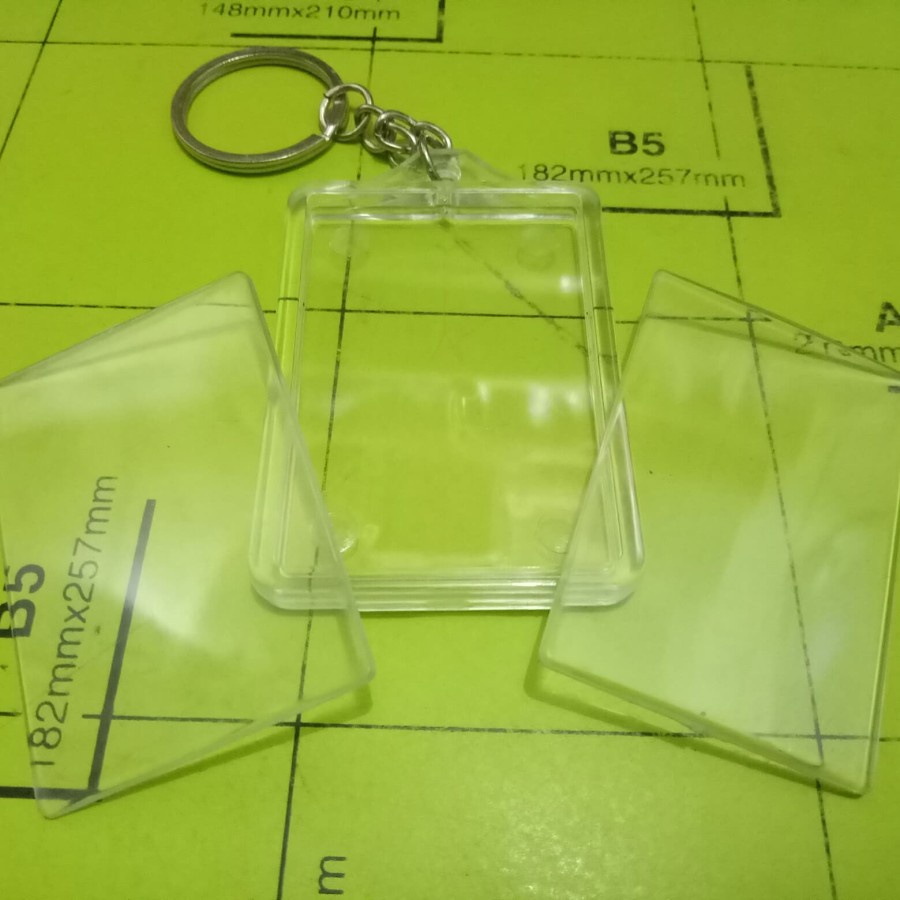 Jual Bahan Gantungan Kunci Akrilik 2 Sisi Kotak Insert Paper | Shopee ...