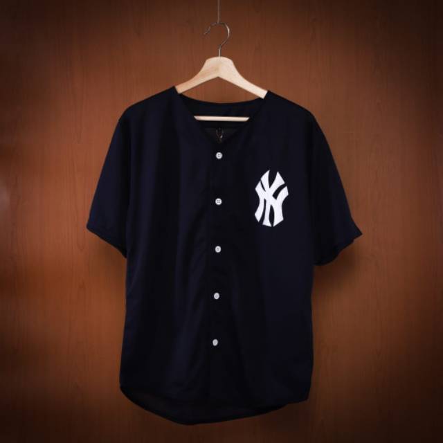 Baju baseball jersey baseball Pria Wanita NY navy
