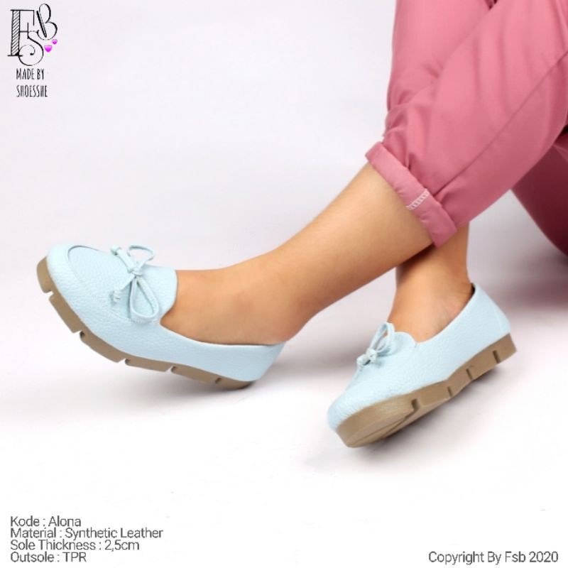 Fsb - ALONA Sepatu Flatshoes Wanita Sol Tebal