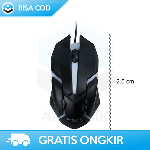 MOUSE GAMING LED RGB OPTICAL PLUG AND PLAY DESAIN FUTURISTIK TAFFWARE