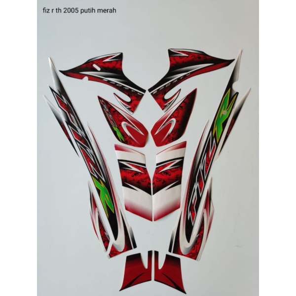 STRIPING MOTOR FIZ R TAHUN 2005 PUTIH MERAH