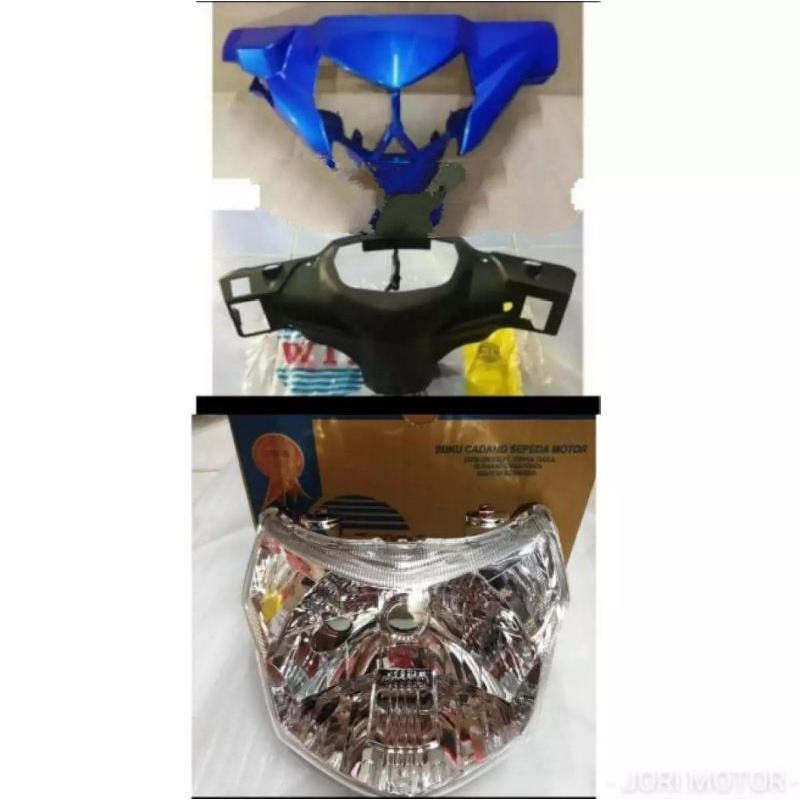 Batok depan belakang Vega ZR biru + lampu / kepala Vega ZR/ pala Yamaha Vega ZR