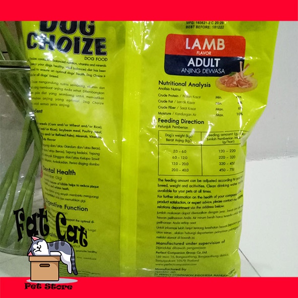 Makanan anjing kering Dog Choize 800 gr