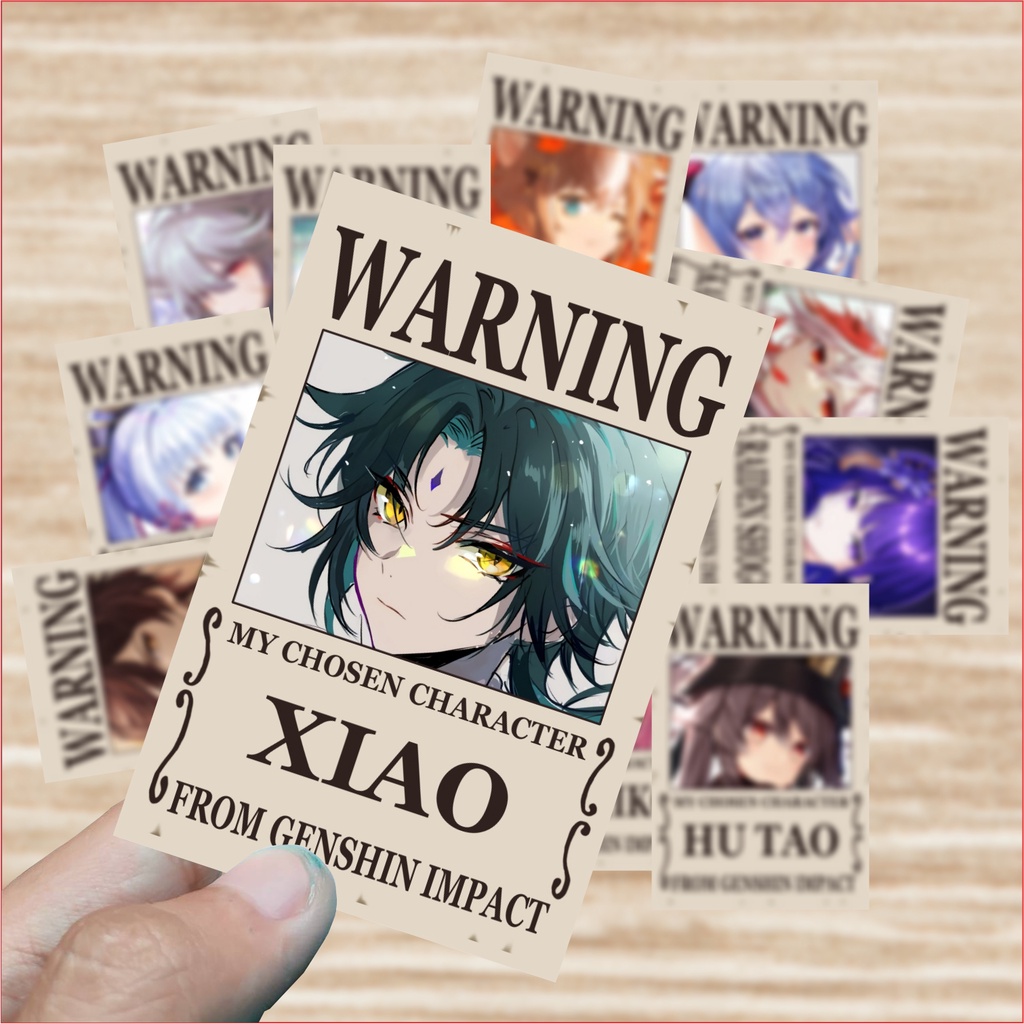 Pola Deco Mini Poster Anime Game Genshin Impact Warning - Hu Tao Xiao Zhongli Raiden Shogun Ganyu