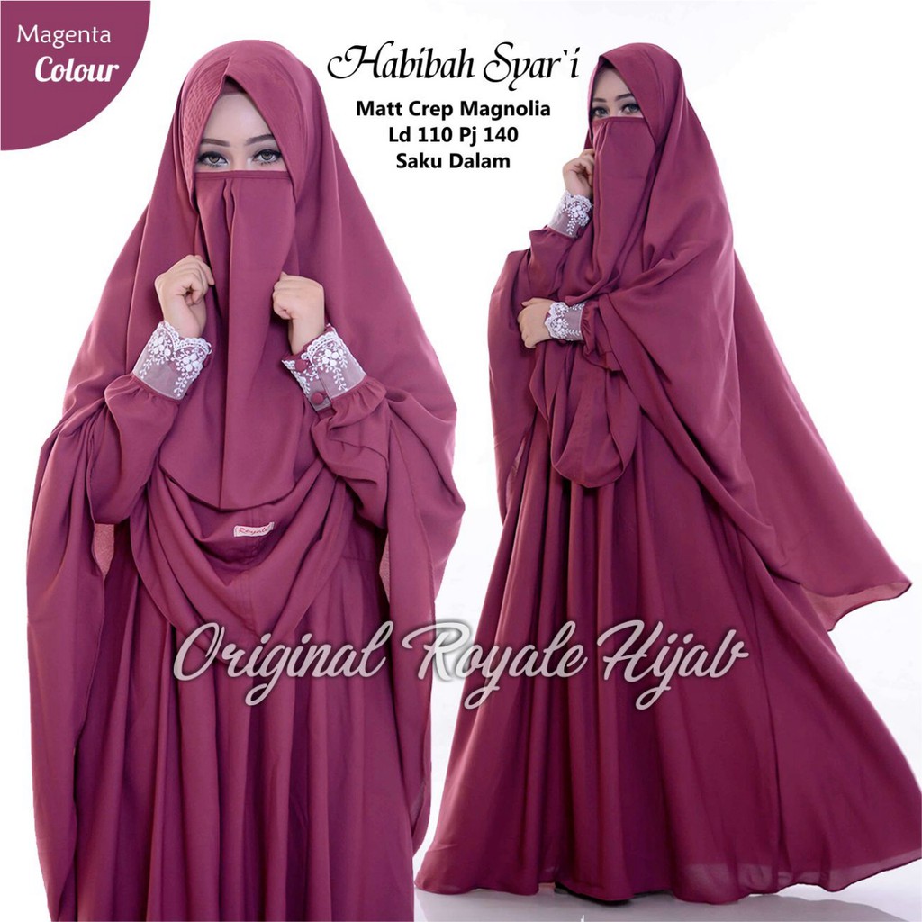 Habibah Syar I Gamis Jilbab Jumbo Niqab Cadar Ori Royale Shopee Indonesia