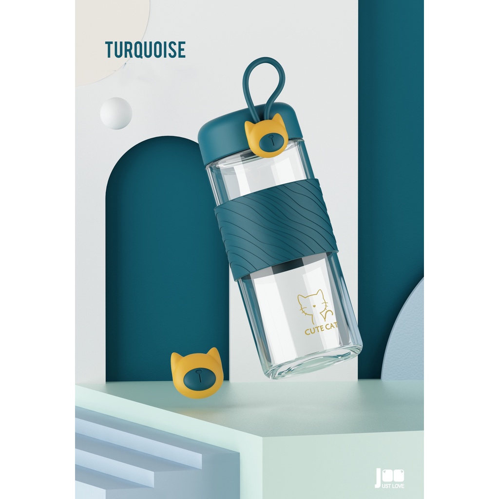 Botol Minum Kaca Anak Aesthetic Modern X&W J 2416 300 ML