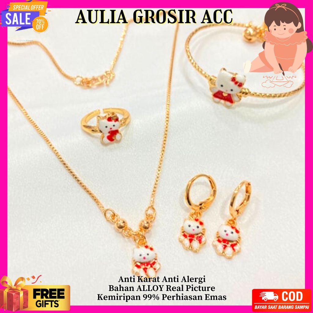 Satu Set Perhiasan Anak Gelang Anak Gelang Wanita Gelang Titanium Gelang Anak Kalung Titanium Perhia