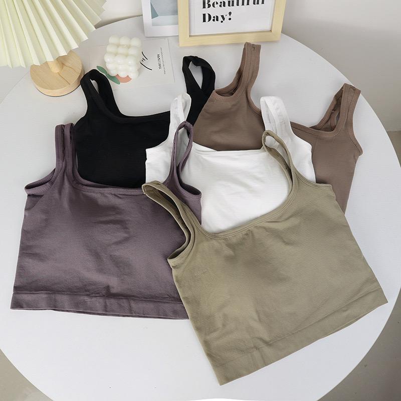 [ LINGERIE MASTER ] - (B-46) Crop Tank Top Bra Atasan Wanita / Tanktop Basic Elastis Bahan Premium Busa-7