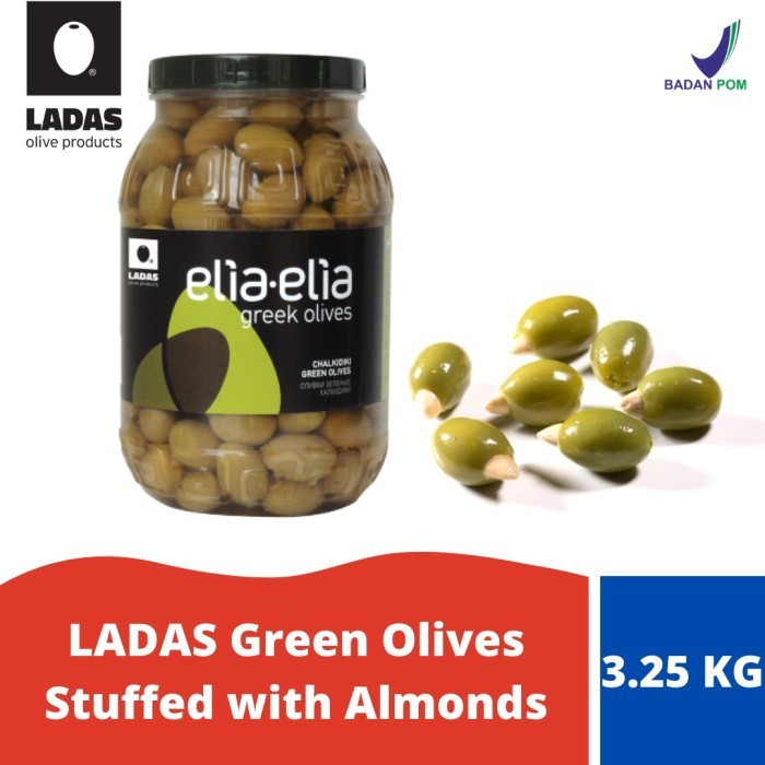 

LADAS Green Olives Stuffed with Almonds - 3.25 kg