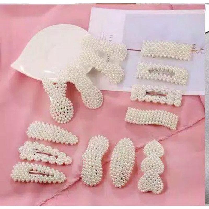 Accesories Jepit Mutiara Gaya Korea / Pearl Hairclip Korean Style (isi 2 PC)