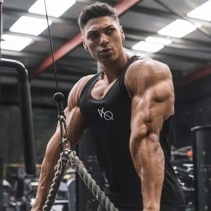 VQ Singlet VANQUISH / Kaos Gym Training vqfit running pria
