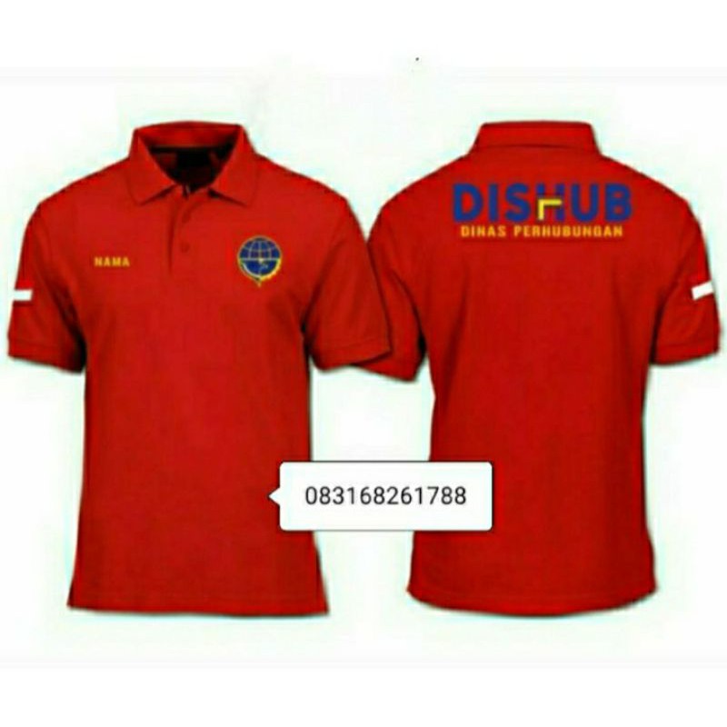 Kaos Dishub Kaos dinas perhubungan full bordir depan belakang kaos dishub baju dishub seragam dishub