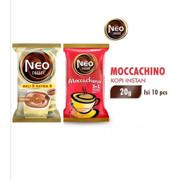 

NEO Coffee Moccachino // Tiramissu 20g x 10's // Kopi sachet