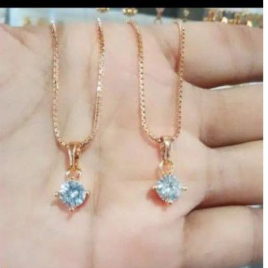 kalung itali set liontin mata satu gold perhiasan wanita