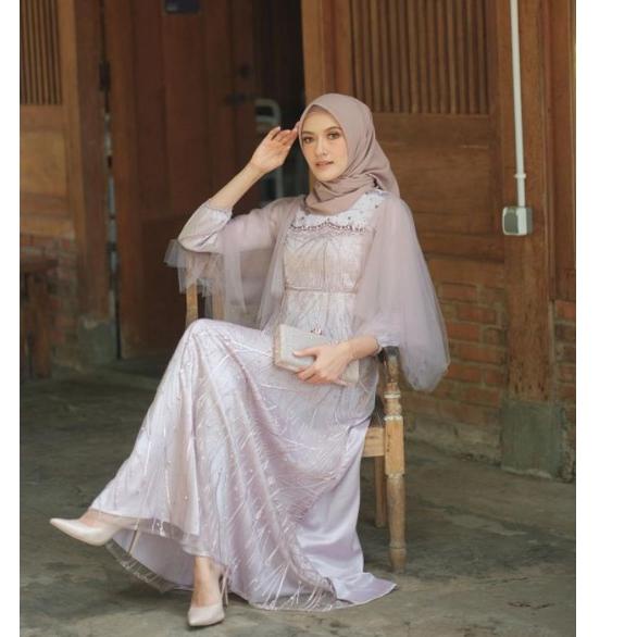 Best Seller.. COUPLE GAMIS LUNA DRESS MODERN BAJU SYARI BUSANA MUSLIM SARIMBIT RAMADHAN KONDANGAN BA