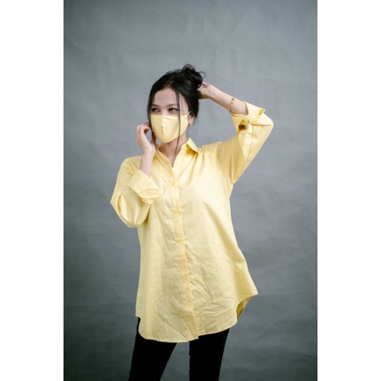 Kemeja Soft by Keenanthi / Kemeja Kuning Soft / Kemeja Kuning