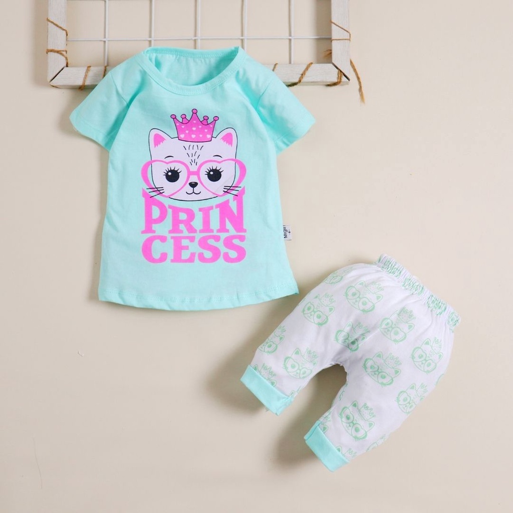 Nuna Store Baju anak perempuan Motif You &amp; Me / Setelan Baju Bayi / Anak Bayi Perempuan / Anak Bayi Cewek Usia 0 Bulan - 3 Tahun