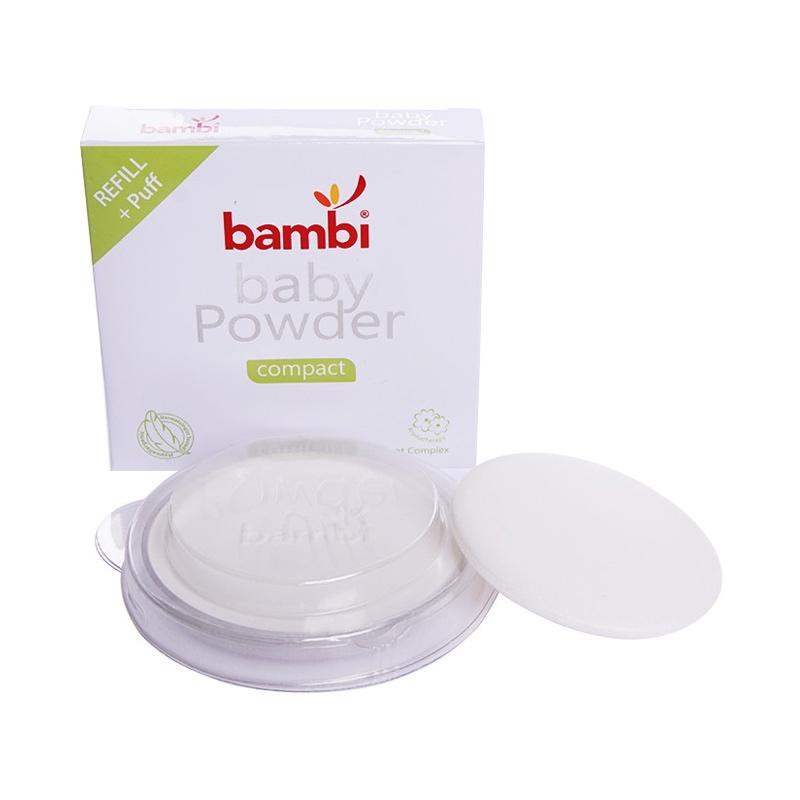 Bedak Padat Bayi BAMBI 40gr - BAMBI BABY POWDER / POWDER + REFILL  COMPACT - Bedak Bayi