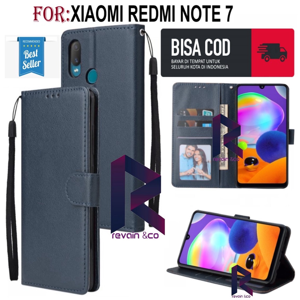 FLIP COVER XIAOMI REDMI NOTE 7/NOTE 7 PRO FLIP WALLET LEATHER KULIT PREMIUM SARUNG BUKA TUTUP KESING HP FLIP CASE XIAOMI REDMI NOTE 7