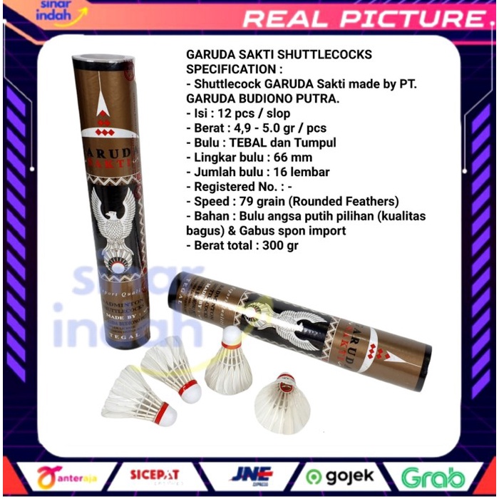 Bola Badminton shuttlecock bulutangkis kok bulu Garuda Sakti