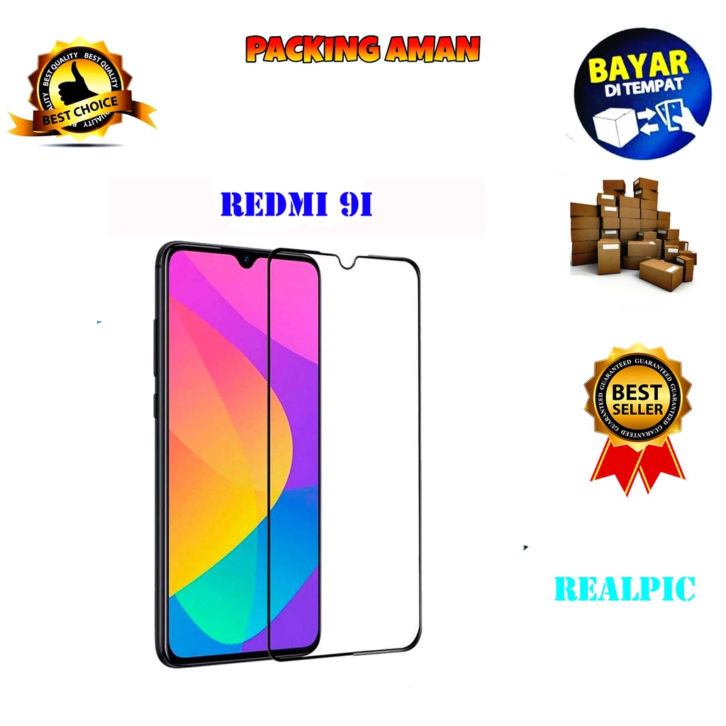Tempered Glass Xiaomi Redmi 9i Full Cover / Full Screen Protector Anti Gores