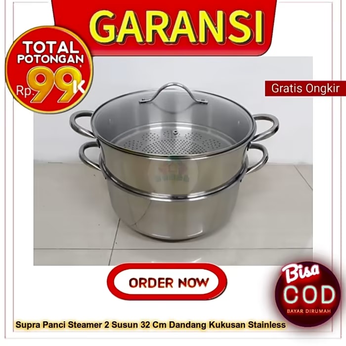 Jual Supra Panci Steamer Susun Cm Dandang Kukusan Stainless Shopee Indonesia