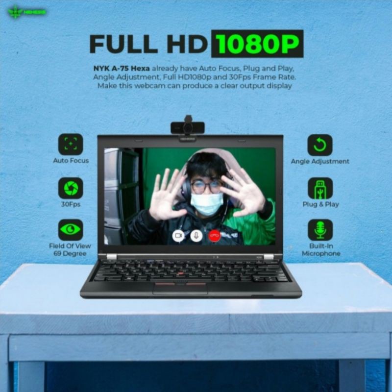 NYK NEMESIS HEXA A75 / A-75 Webcam With 1080p Full HD 30Fps