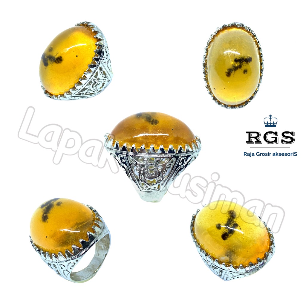 CINCIN FOSIL GETAH KATILAYU AMBER SEPAH SEMUT HQ